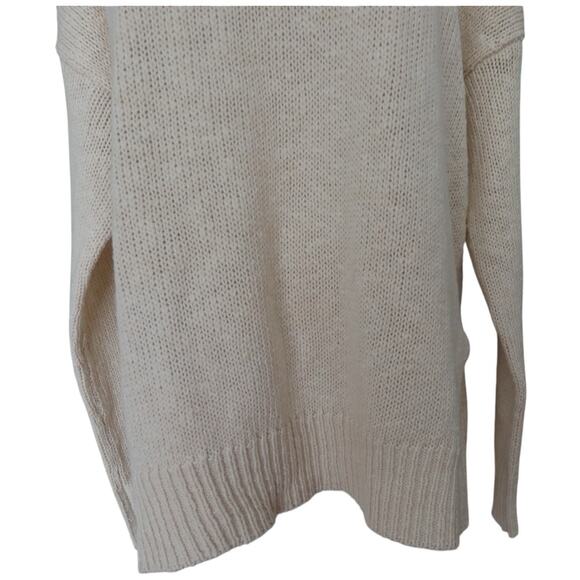 Jenni Kayne Cotton Linen Blend Crewneck Boyfriend Sweater In Ivory Size S - Picture 4 of 13